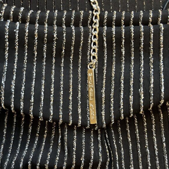 MICHAEL Michael Kors Stretch Cowl Back Black Silver Dress Sz XL Cocktail NWT - Picture 5 of 6